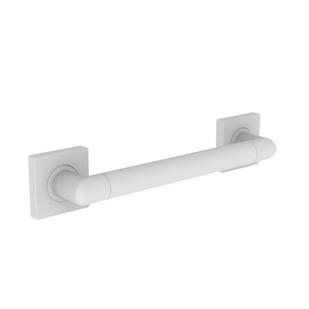 Newport Brass 15" L, Two Post, Solid Brass, 12" Grab Bar in Matte White, Matte White 2040-3912/52